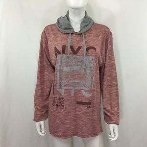 Simply Basic Red/Gray Long Sleeves Hoodie